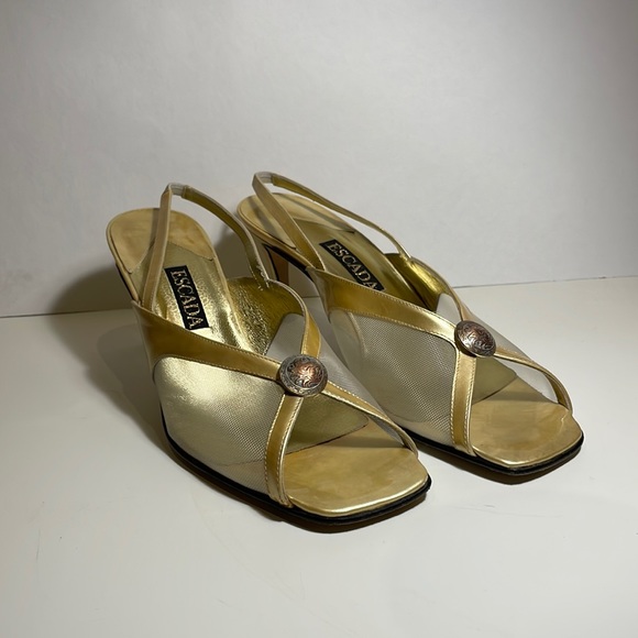 Escada Gold Heels - Picture 1 of 6